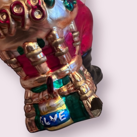 Vintage Dept 56 Santa Claus Mercury Glass Santa Workbench Ornament - Picture 6 of 8